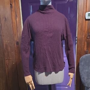 Plum Purple Medium Mock Neck Turtle Neck Sweater Dark Academia